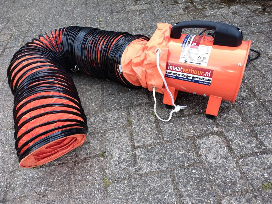 25 cm bouwstof afvoer ventilator met slang